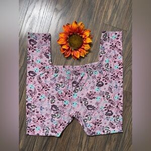🌻5/$25🌻Girls Full Length Purple Flowered Leggings | 14/16 |